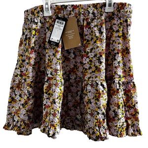 Vero Moda A-Line Skirt - Yellow, Pink, and Red Floral